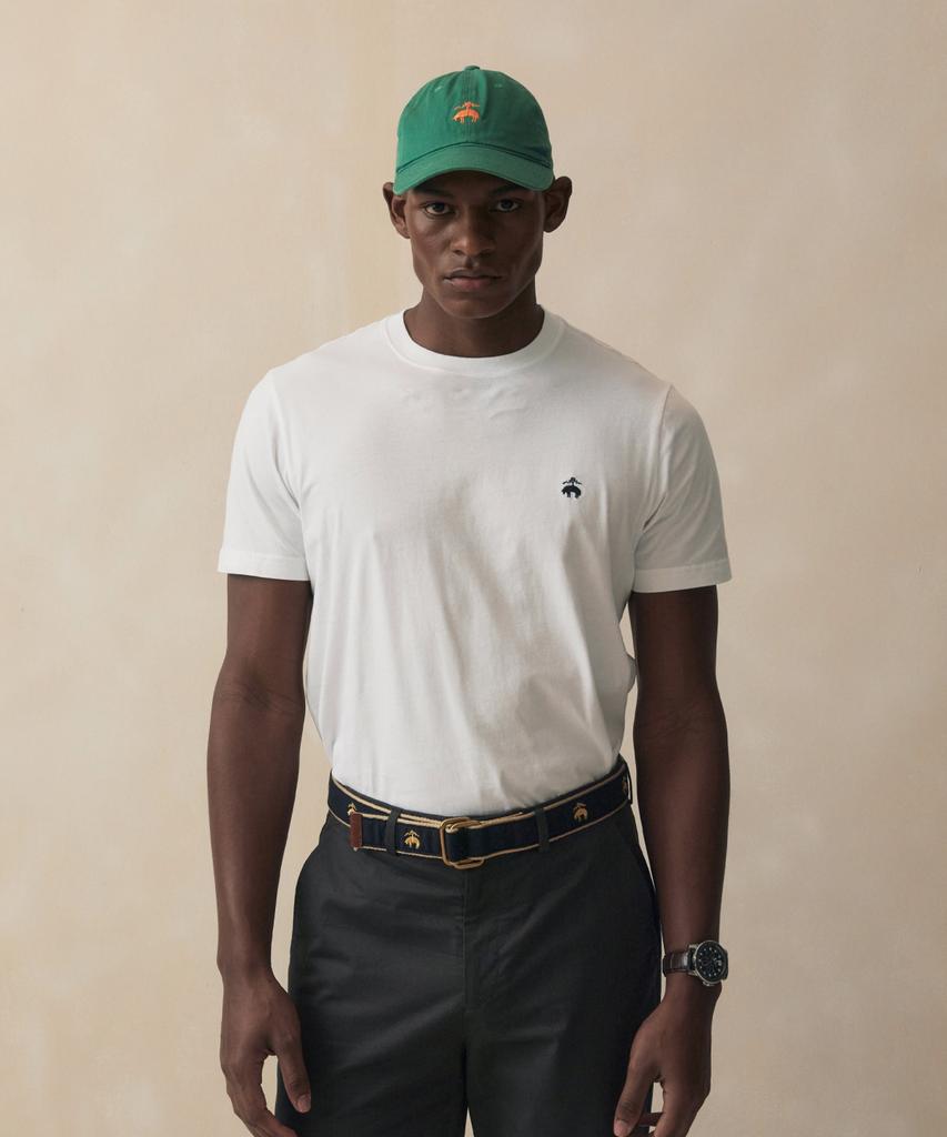 BROOKS BROTHERS Supima Golden Fleece Logo T-Shirt (White) (Bbnpmm5192A)