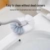 Curved Soft Bristle Toilet Brush with Long Handle for Deep Cleaning