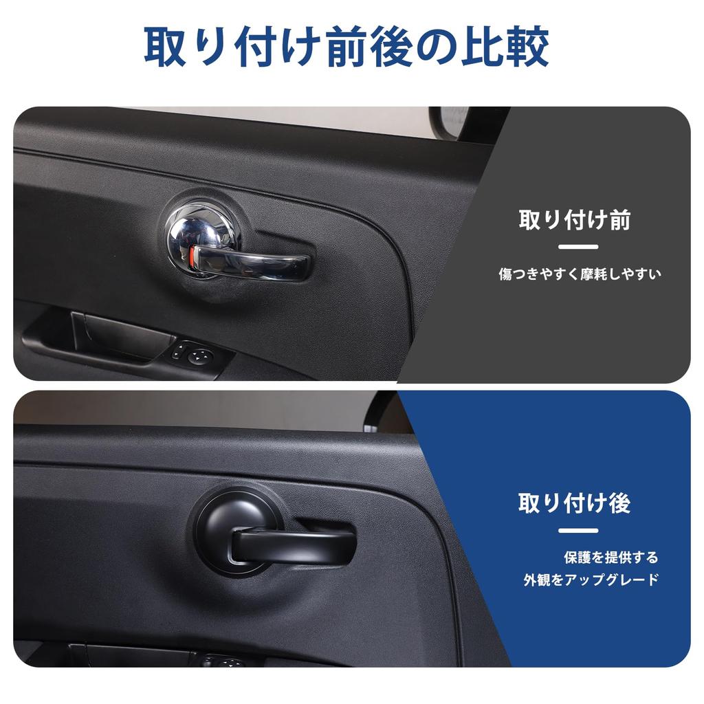 Hcilloend Neues Fiat 500 2010-2023 Lenkradverkleidung, Türgriffabdeckung, Autolenkrad
