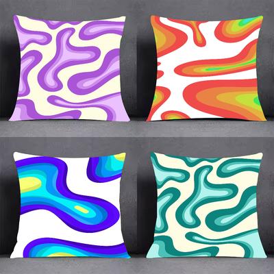 Wave Art Pillow Case Pillow Cover Case Square For Home Use Living Room Sofa Cushion Cover Decoration Throw Pillowcase