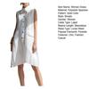 Damen Sommer Hemdblusenkleid Knopfleiste Ärmellos Revers Midi Tankkleid Lässige Tunika Strand Sommerkleid mit Taschen