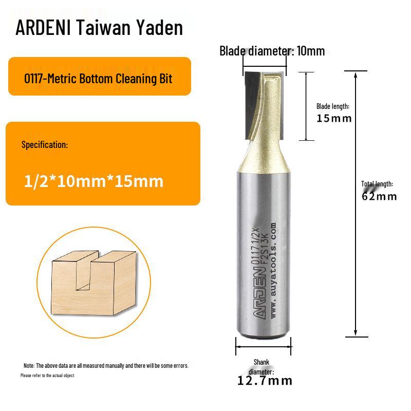 Yaden Metric Flat Bottom Woodworking Cutter: Slotting, Rebating, Milling, Trimming, Engraving, & Router.