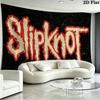 Slipknot Red Nonagram Logo Tapestry, Black Background Heavy Metal Band Wall Hanging for Rock Fan Decor