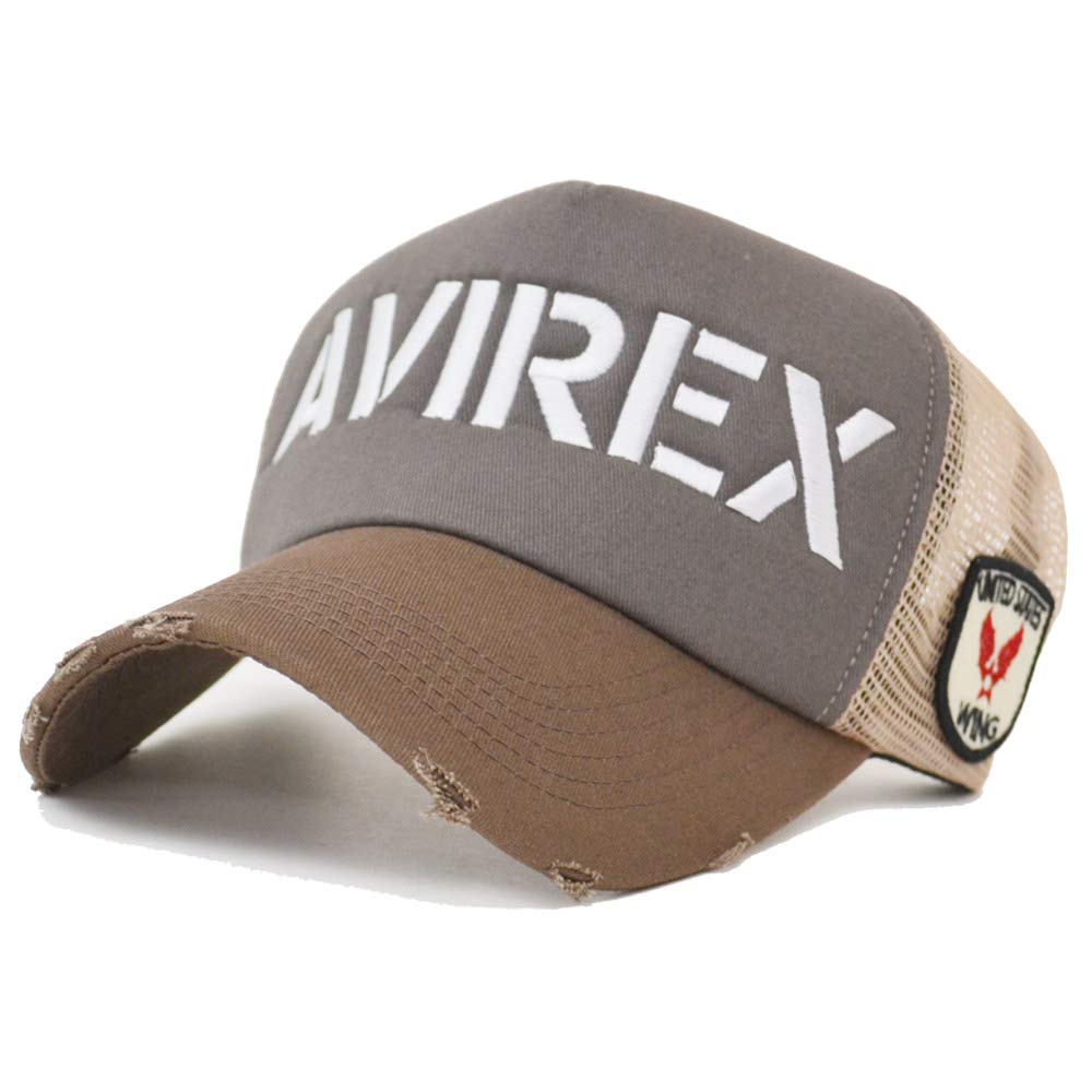 

Big logo embroidered mesh cap brown x [AVIREX] (светло-бежевый)