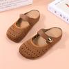 Vintage Dicke Plateau Atmungsaktive Geschlossene Zehen Halbschuhe Damen Outdoor Slip-On Sandalen