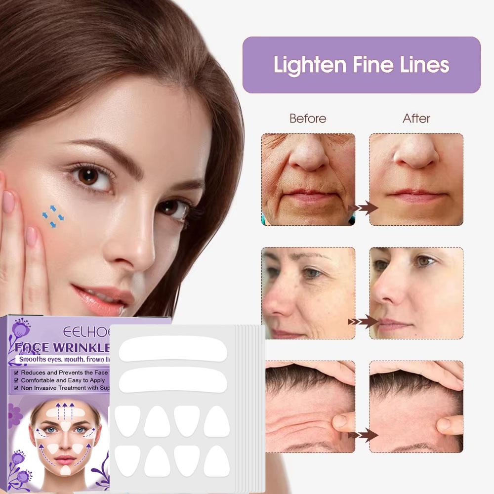 100pcs Anti-Wrinkle Stickers Forehead Eye Smile Lines Lifting & Firming Patch Transparent Pads Face Skin Care Solution