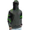 Men’s Long Sleeve Hooded Quick Dry T Shirt Lightweight Printed Sun Protection Top for Outdoor Sports Fishing Fitness