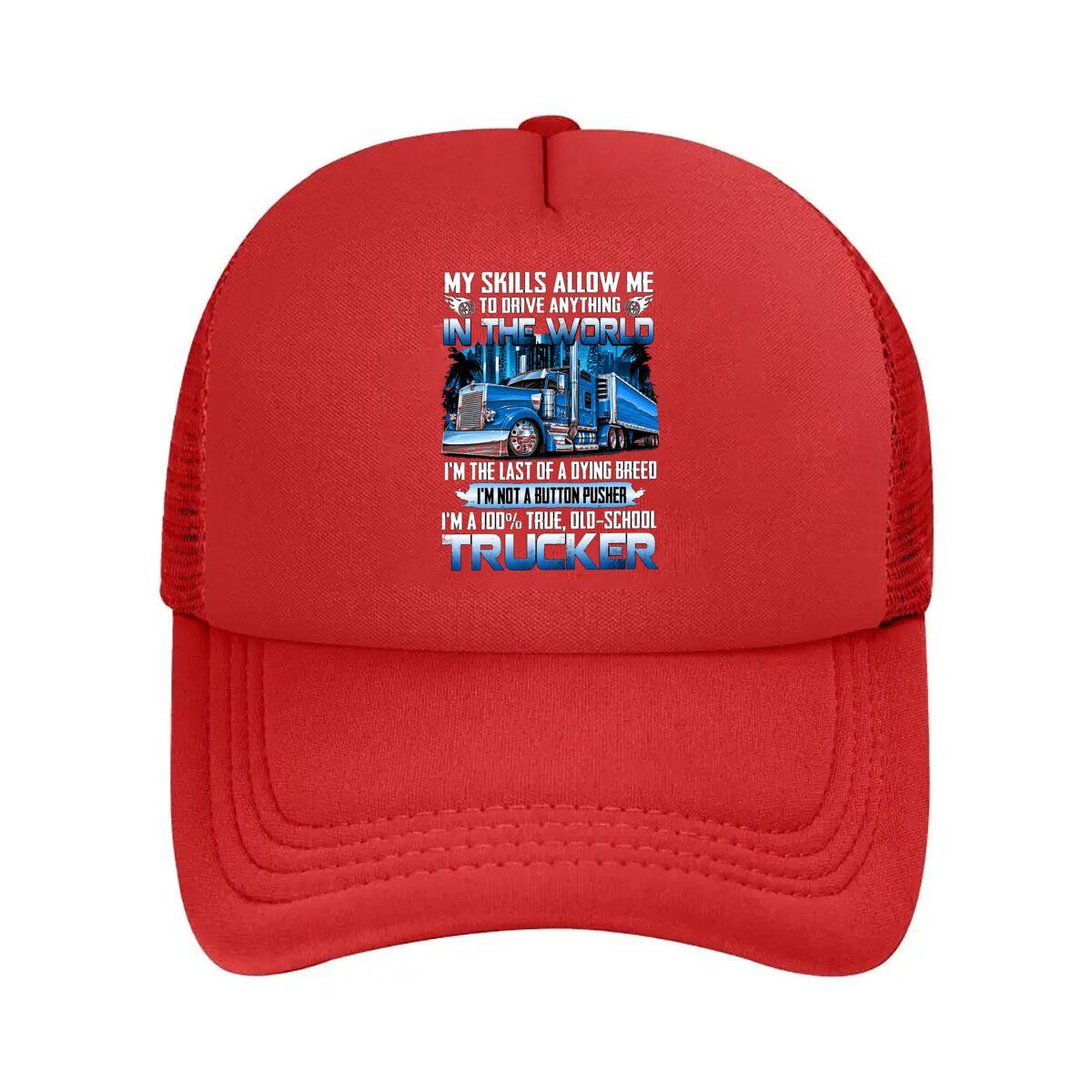 Old  School Graphic  Mesh Baseball Cap Hip Hop Adjustable