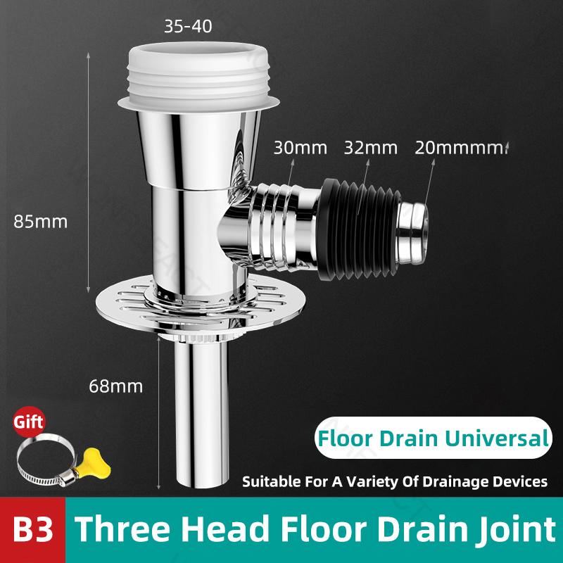 Washing Machine Drainage Pipe Floor Drain Sealing Connector Bathroom Sewer Anti Overflow Special Connector Stainless Steel