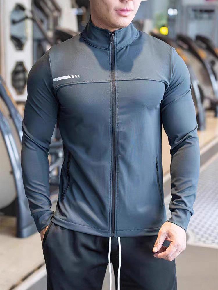 Men's Trendy Stand-up Collar Full-Zip Fitness Jacket