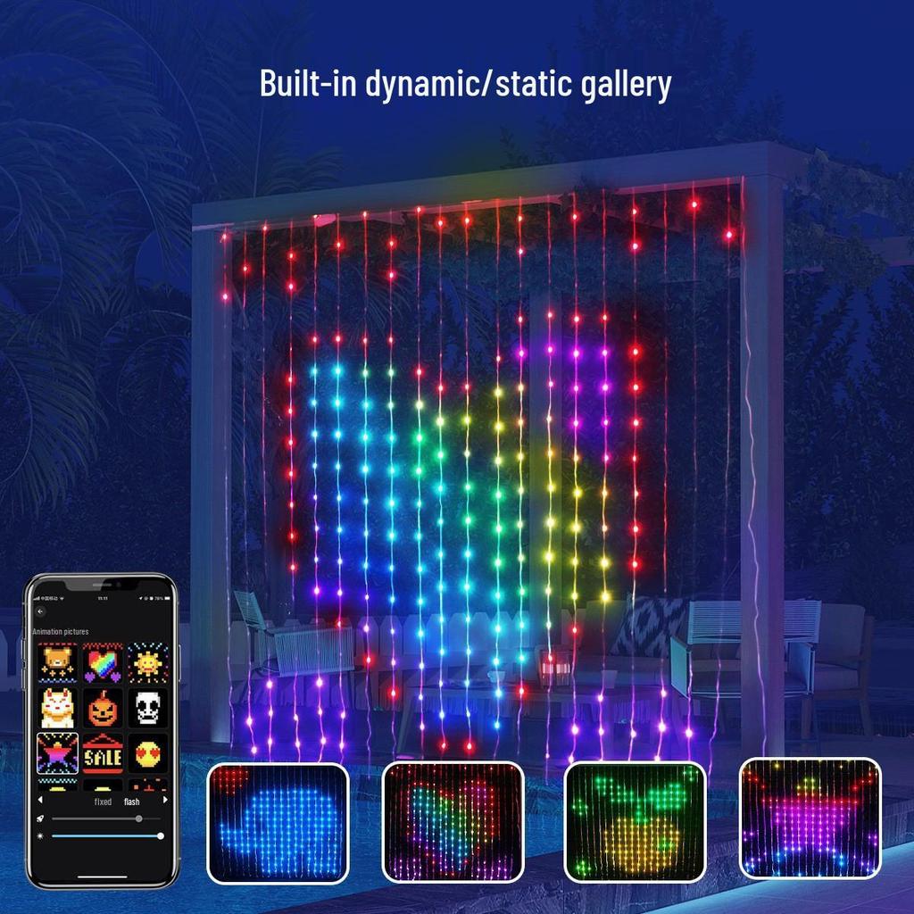 Colorful Bluetooth Smart Curtain Lights for Christmas Festival Decoration