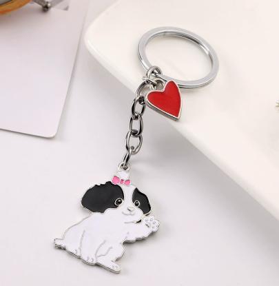 Creative keychain pendant with a cute big dog waving pet dog, Mal