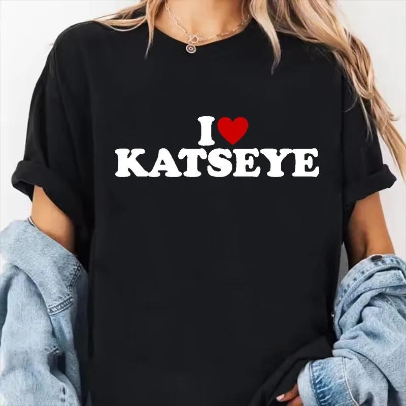 Womens Katseye Print Casual T Shirt Gothic Y2k Tshirt Women Korean Style Graphic Tee Tops Crew Neck Short Sleeve Tshirt Clothes