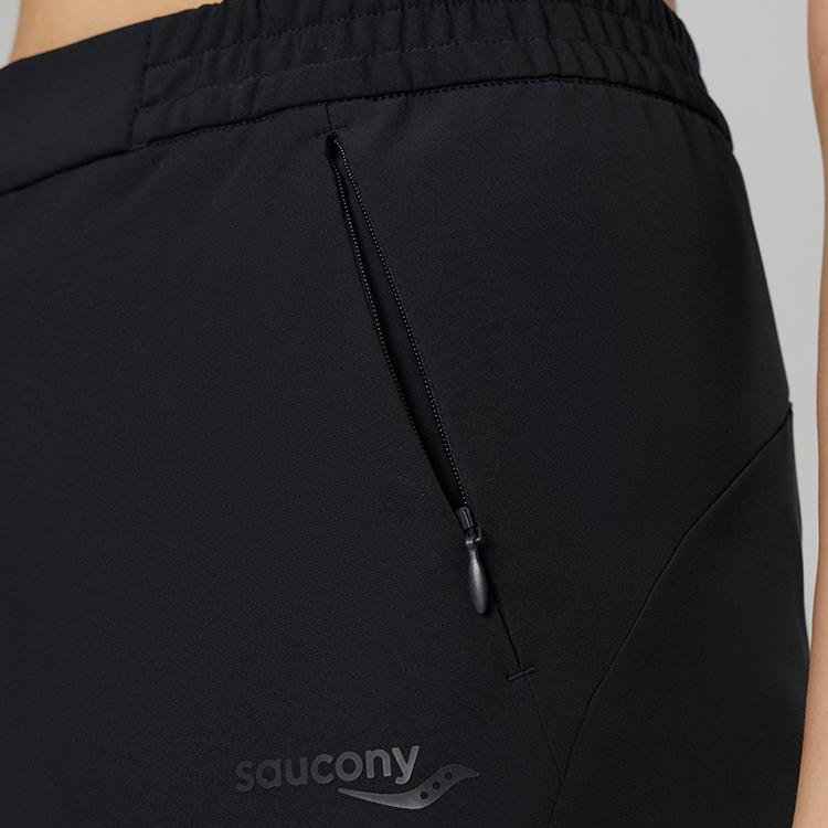 Saucony Sports Lifestyle Series Solid Color Simple Soft Stretch Slim Straight Knit Pants Women Pants Black SC1240072A-BK01