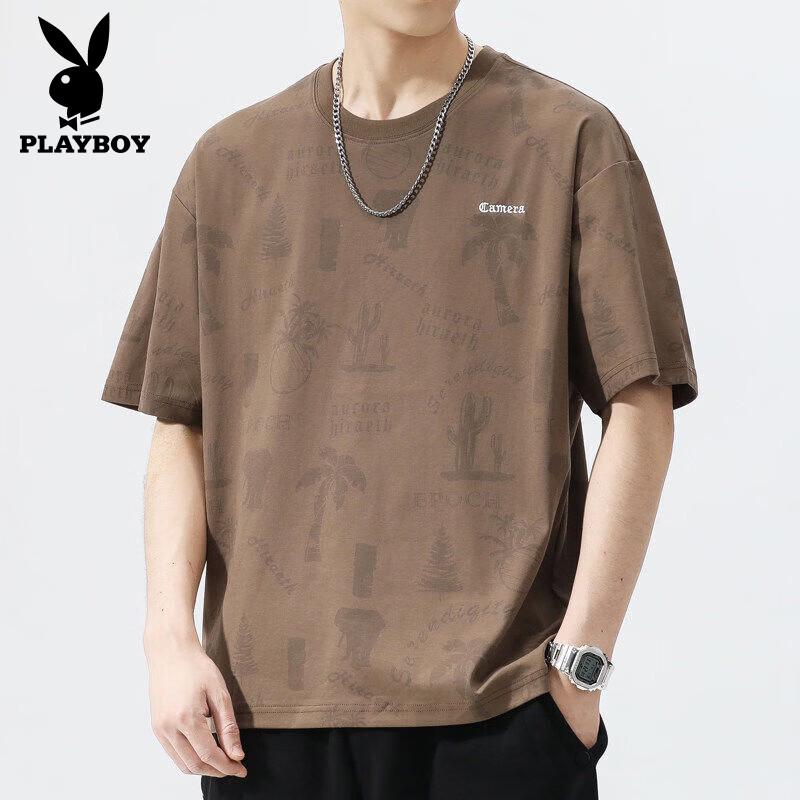 PLAYBOY Men s 2026 Ice Silk Short Sleeve T-Shirt 4XL