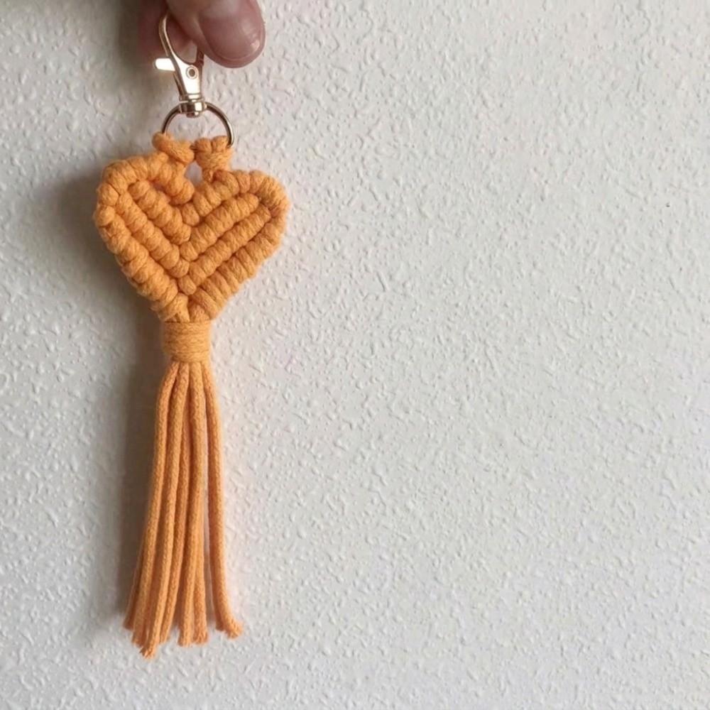 Heart-shaped Handwoven Keychains Pendant Style Mobile Phone Bag Pendant For Women Gift
