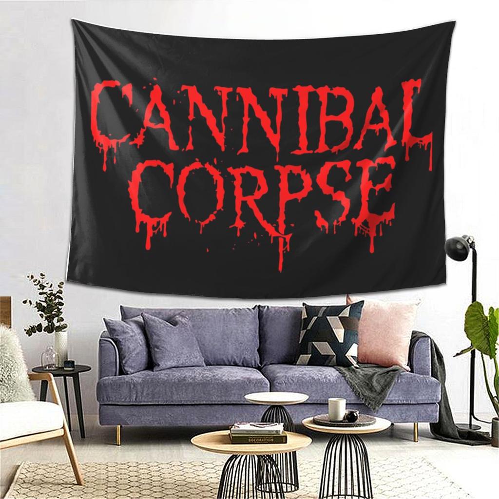 Tapestry Cannibal Corpse Band Death Metal Appeso a Parete Decorazione Estetica per la Casa Arazzi per Stanza del Dormitorio
