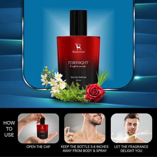 Ramsons - MIDNIGHT Eau De Parfum | 40 ML | Perfume For Men | TN - Lavender, Mint | MN - Cumin, Aniseed, Rose, Jasmine | BN - Oakmoss, Patchouli