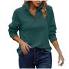 Women's Casual Knitted Zipper Sweater, Long-sleeved V-neck Loose Pullover, Pure Color, Suitable for Wearing In Spring and Autumn, Regular Hem