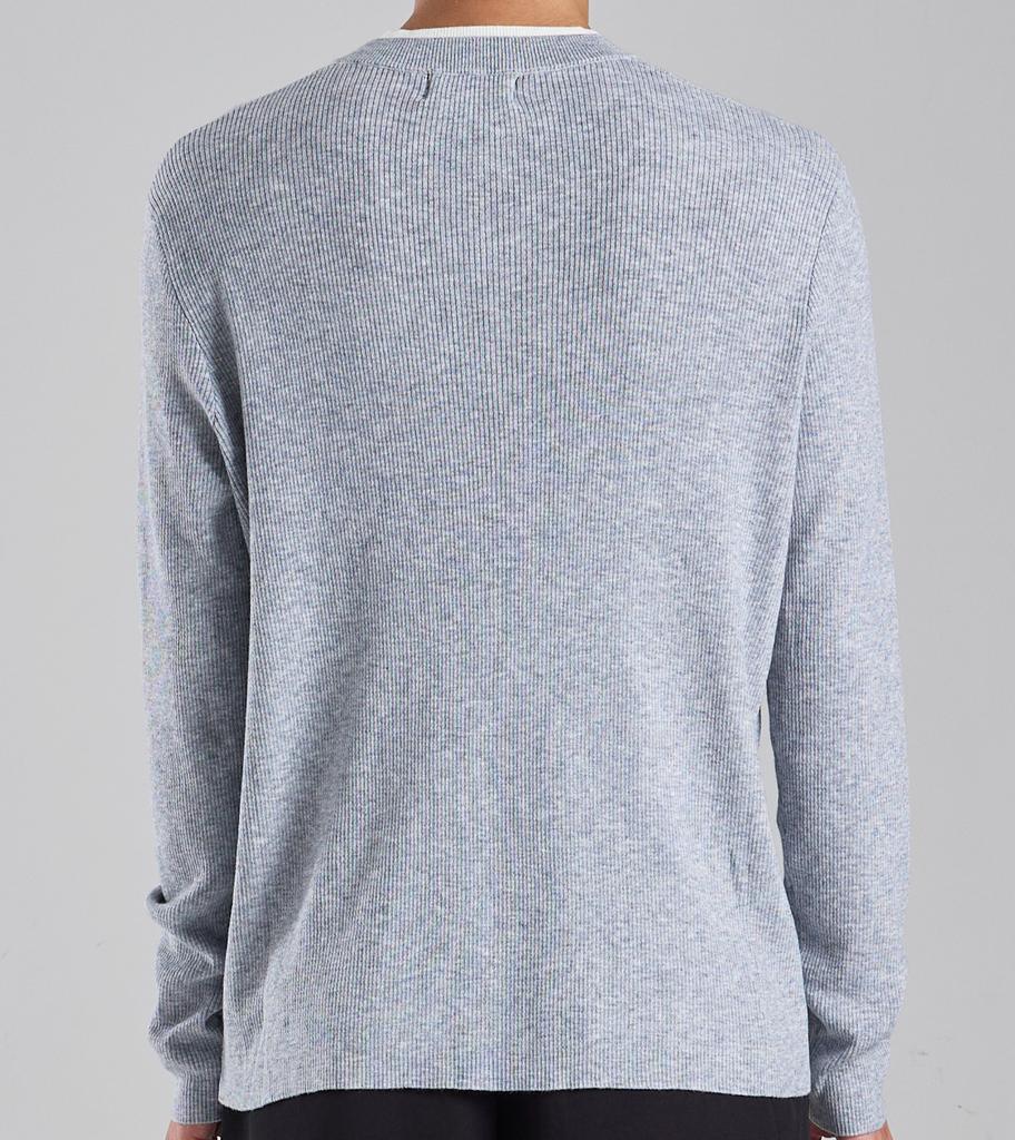 Beoteunseoul Wool Blend Layered Henley Neck Knit (Gray)