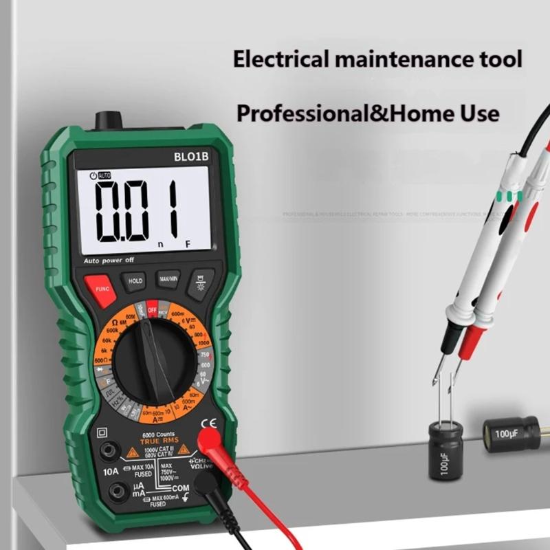 Digital Multimeter Measuring Voltage Current Resistance Temperature Accurate Electrical Testing Device