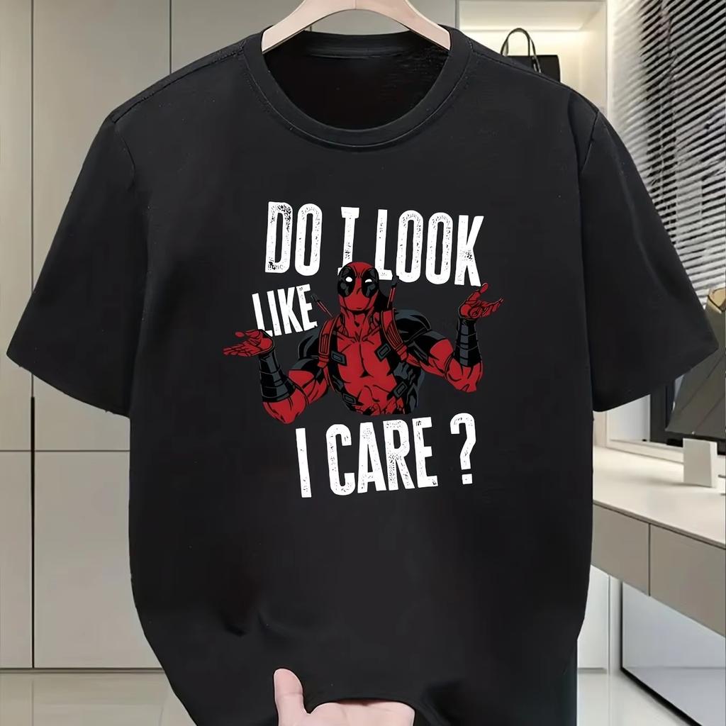 Deadpool I Look Like I Care Printed Tshirt Summer 2026 New Style Loose and Casual Trendy Shortsleeved Top