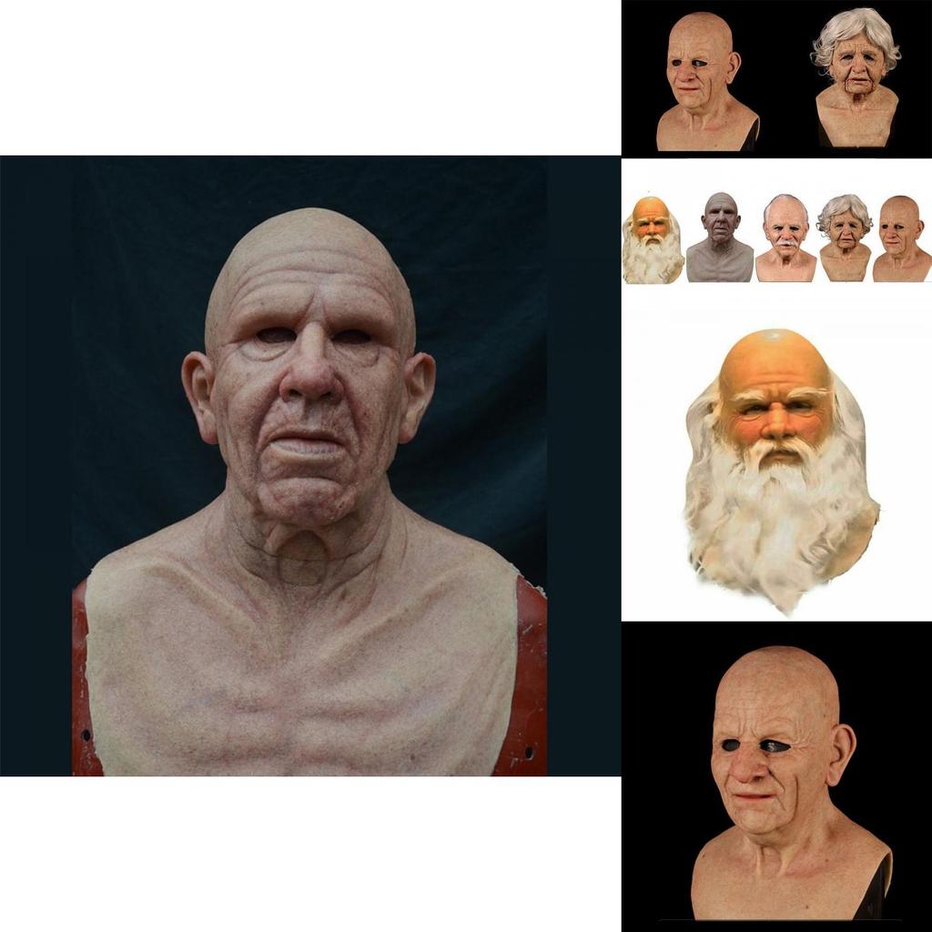 Realistische Latex-Altmann-Gesichtsmaske für Halloween, langlebig und atmungsaktiv