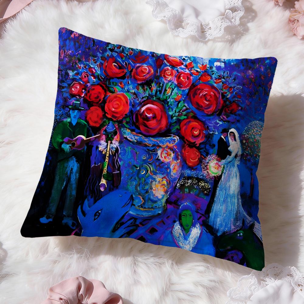 M-Marc C-Chagall Paintings Cushion Cover Premium Comfort Reversible Pillow Cove -Two In One Design for Any Room & Car Interior
