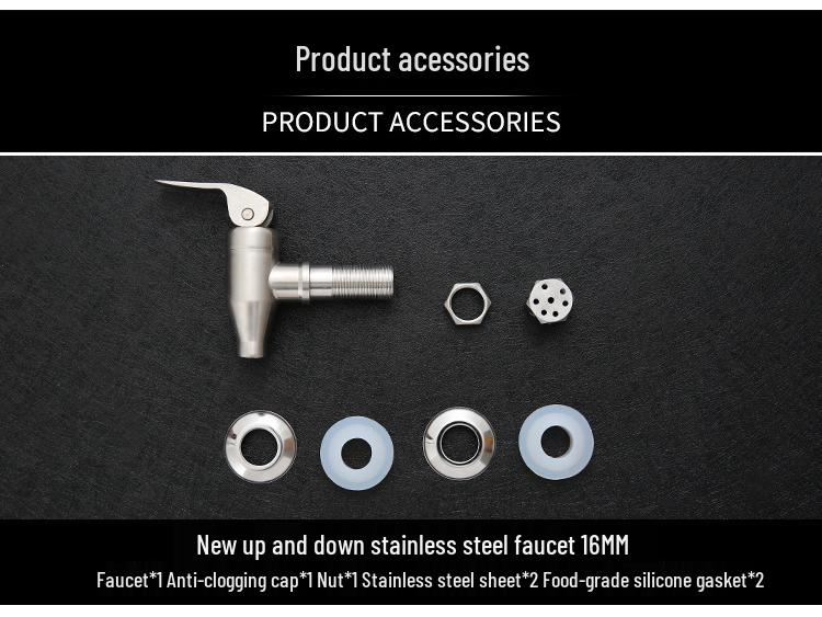 304 Edelstahl Infusionsbehälter Wasserhahn mit Keramikauslauf und Kupferventilschalter