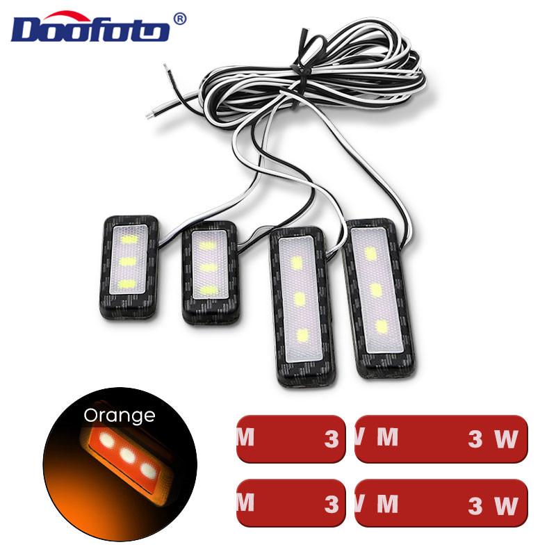 

4 шт. автомобильный светодиодный светильник для украшения интерьера, дверная чаша, ручка, атмосферная лампа, внутренний свет, аксессуары для стайлинга автомобиля