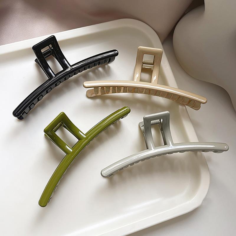 Nya Enkla Stora Enords Hårklämmor för Kvinna Mode Akryl Hajklämma Tvätta Ansiktet Hårklämmor Hårnålar Håraccessoarer