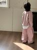 2025 Autumn Pink Casual Boys' Jacket with Stand Collar - Trendy Children's Clothing Set