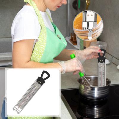 Candy Thermograph With Pot Clip, Oil Deep Fry Thermograph Instant Read, Stainless Steel Cooking Thermograph With Hanging Hook