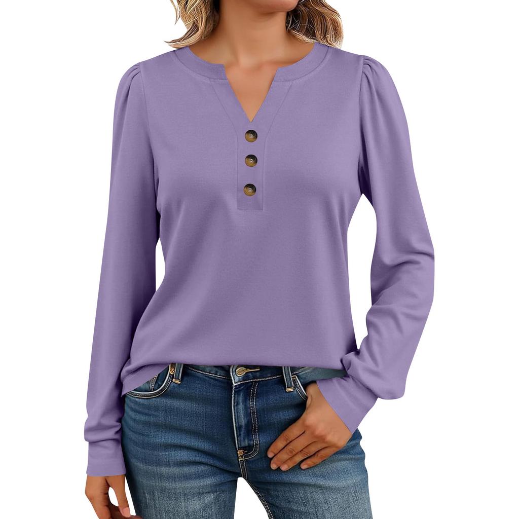 Women's Long Sleeve Shirts Henely Casual Tops Trendy Blouses Cute T-Shirts
