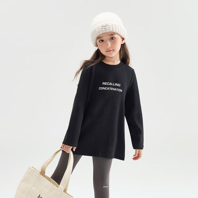 Girls' Letter Print Long Sleeve Warm T-Shirt