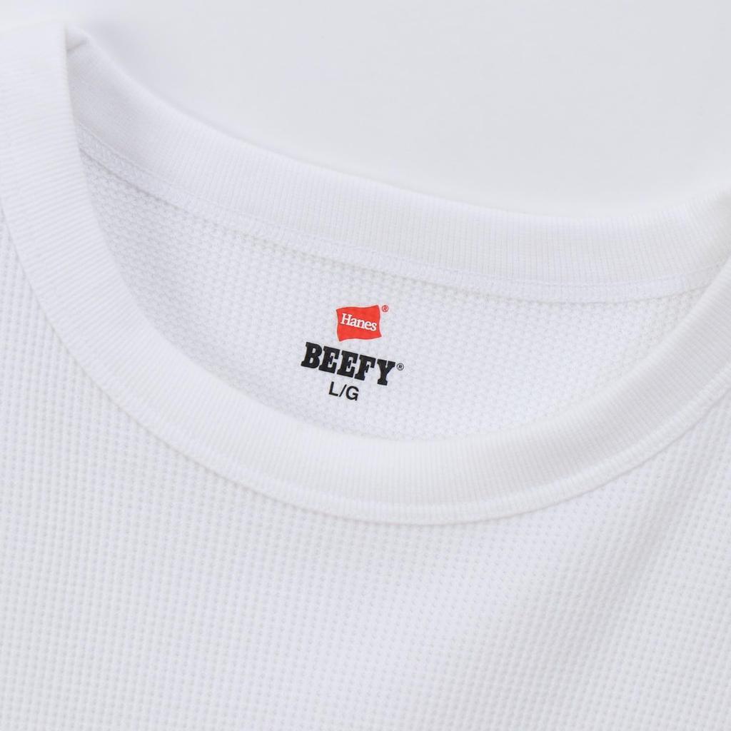 Hanes Thermal Crew Neck Long Sleeve Solid Waffle Size Men's T-Shirt, Thermal, Warm, Warm, Color, Pattern, Beefy, White, L, HM4-Q103