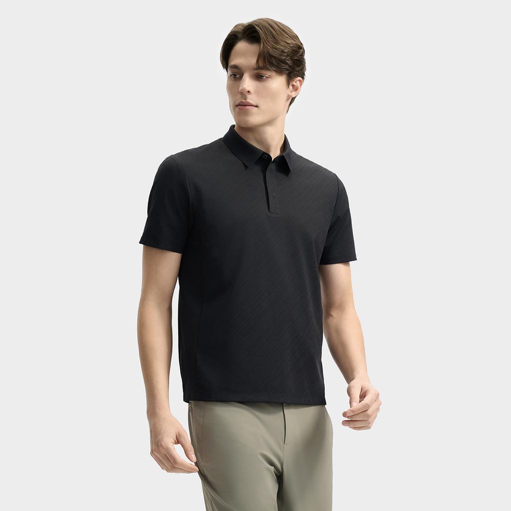 FILA Blue Series Cool Fashion Versatile Simple Casual Comfortable Knitted Short Sleeve Polo Shirt Men Polo Shirts Black F11M522116F-BK