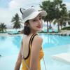 WTEMPO Women's Breathable Hollow-out Spring Summer Hats Cat Ears Shaped Cute Casual Elegant Versatile Wide Brim Travel Beach Hats