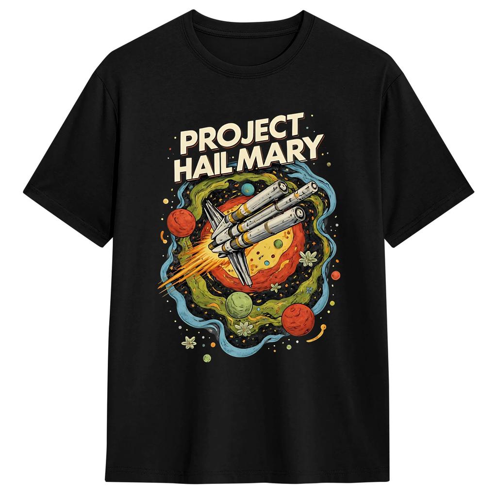 Casual Amaze Jazz Hands Project Hail Mary TShirt for Men Round Collar Cotton T Shirt Short Sleeve Tees Plus Size Clothing