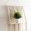 Macrame Wall Hanging Shelf Floating Shelf, Bohemian Decor, 3 Tiers Woven Shelves for Bathroom Plants