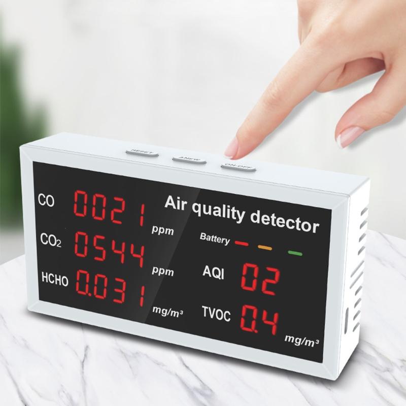 Indoor Air Quality Sensor Air Quality Monitor CO2 HCHO TVOCMultifunctional Gas Detector Real for Time Data Holder