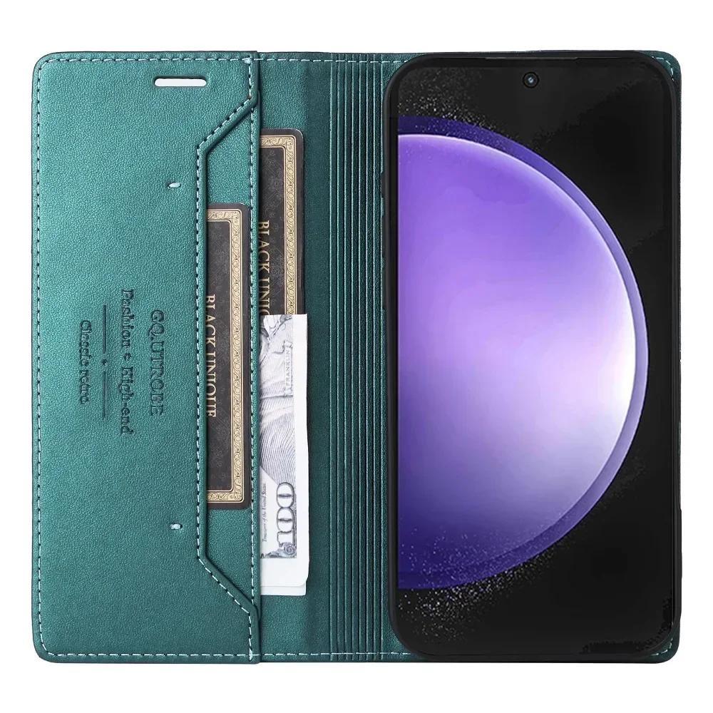 Flip Wallet with Card Holder Phone Case for Samsung Galaxy S25 S24 FE S23 S22 S21 S20 S10 Plus Note 20 Ultra Leather Stand Cover
