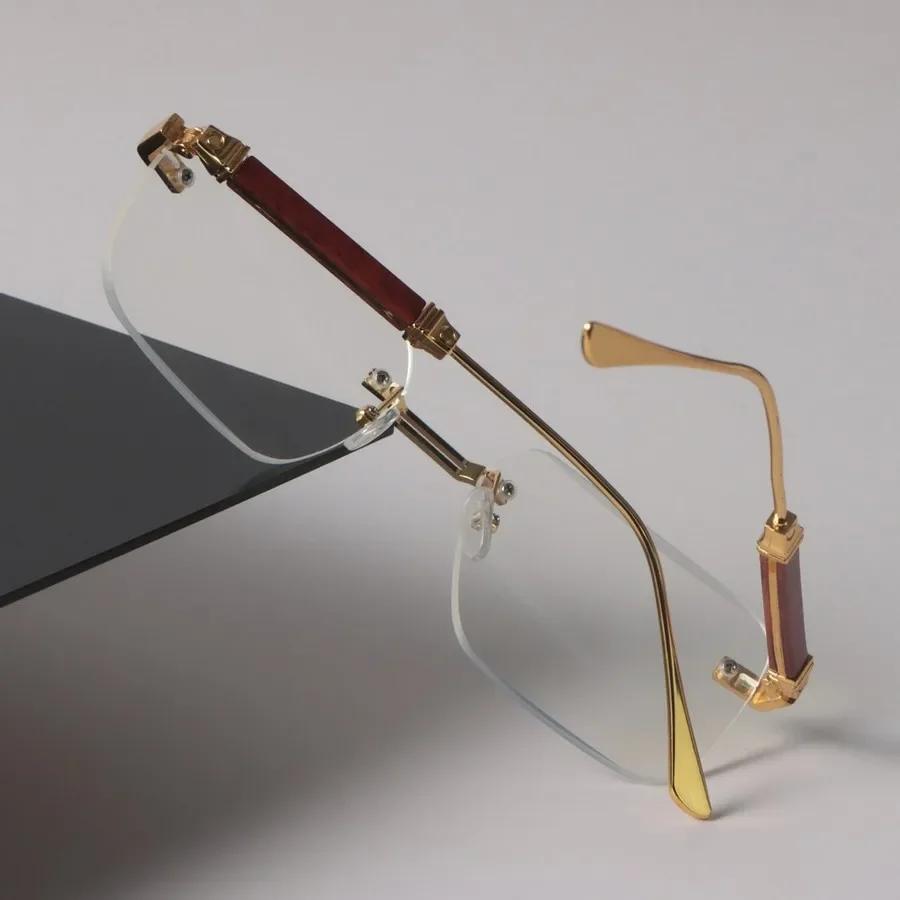 Luxus quadratische Rahmenbrille für Damen Herren Minimalistisch Transparent Cool Klares Glas Rahmenbrille Oculos