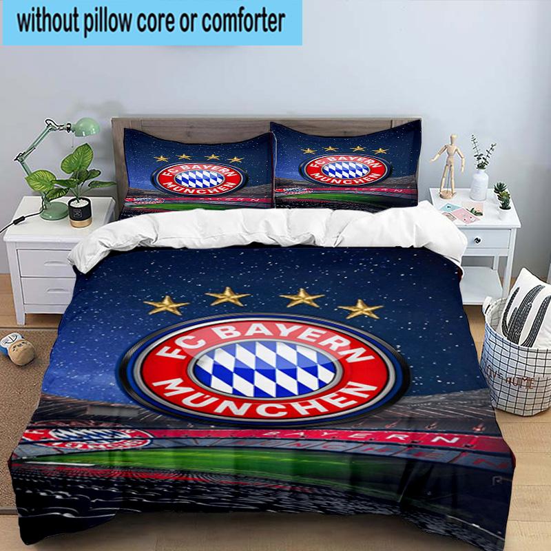 Set Biancheria da Letto Stampato FC Bayern München 3 Pezzi Copripiumino Chiusura Include 1 Copripiumino e 2 Federe Set Biancheria da Letto Decorazioni per la Casa Regali