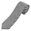Checkered Black & White Narrow Tie In Pinstripe Design (5cm) - Trendy Matching Shirt or Photography Prop