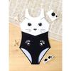 Girls One Piece Swimsuit Cute Cartoon Colorful Animal Print Sleeveless Swimwear Kids Summer Beach Bathing Suit