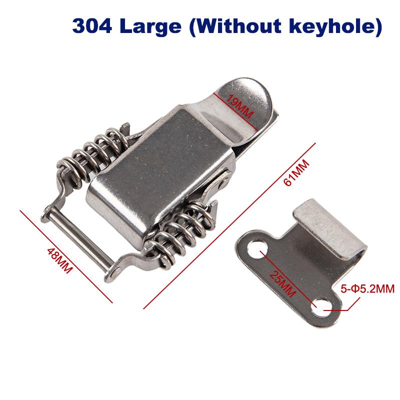 Silver Stainless Steel 304 Toolbox Locking Latch Hasps Metal Toggle Catch Clasp Box Loaded Hinges Furniture Hardware Accessories