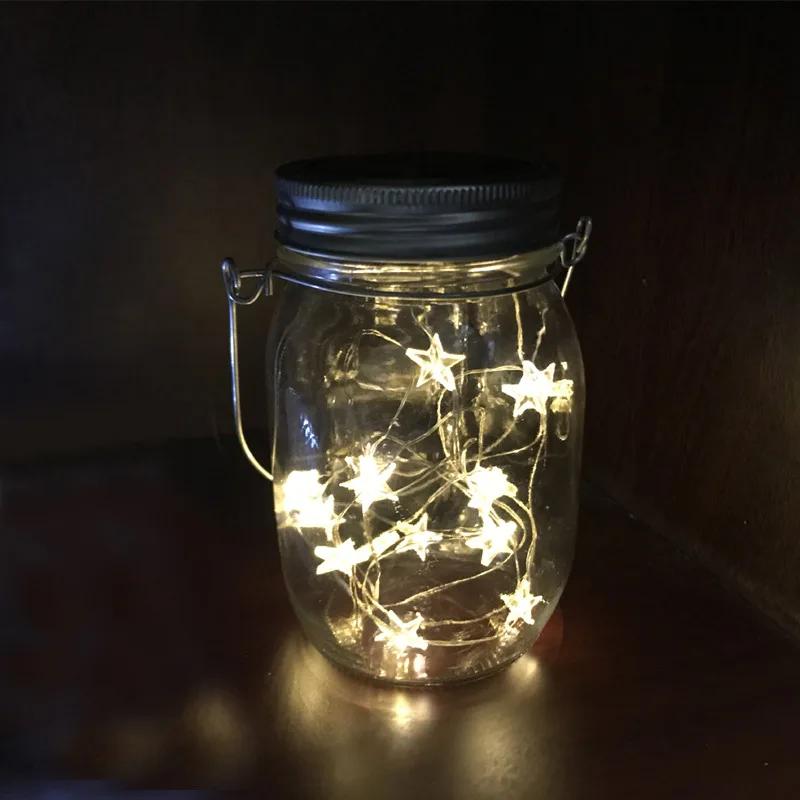 Solar LED Mason Jar Bottle Light Torch Flame Flicker 12LED Outdoor Christmas Tree Lights Garden Candle Lantern Decoration 2025
