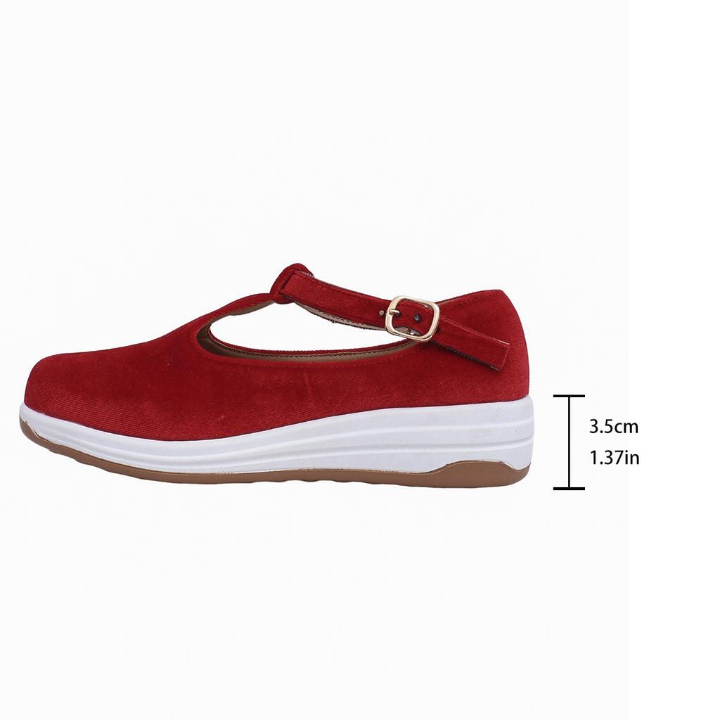 Fashion 2025 Women Sneakers Fashion Casual Platform Sneakers Women Round Toe Flat Loafers Buckle Wedge Designer Shoes Women