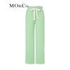 MO&Co. Women's Heart Logo Drawstring Slit Wide-Leg Sweatpants